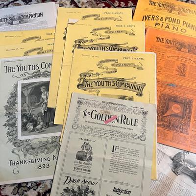 Lot of 12 ANTIQUE Newspapers 1883-92
