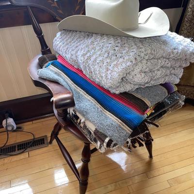 MLR20- Chair with Blankets and Cowboy Hat