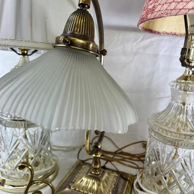 Cut Crystal lamps Table brass and glass lamp, Crystal Vases