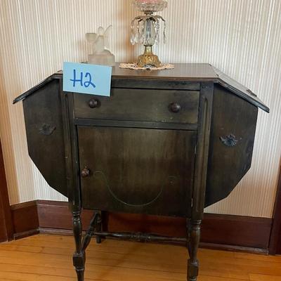 H2-Small Antique Storage Cabinet with Decor