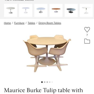Iconic MCM tulip dining set by Maurice Burke