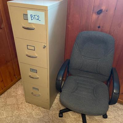BT2-four drawer file cabinet and office chair