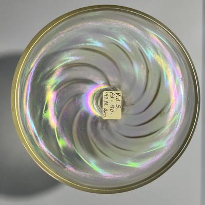 Antique Iridescent Steuben Verre De Soie Candle Holder 10" Tall as Pictured. (No Damage but May Need Cleaning).