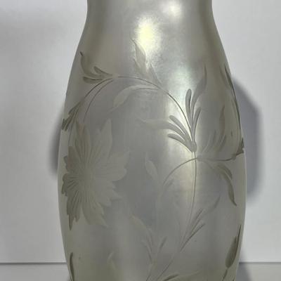 Antique Iridescent Steuben Verre De Soie Vase 10" Tall as Pictured. (No Damage but May Need Cleaning).