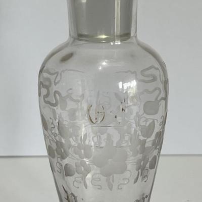 Antique Steuben Verre De Soie Oil/Vinegar Bottle 8" Tall w/Glass Stopper as Pictured. (No Damage but May Need Cleaning).