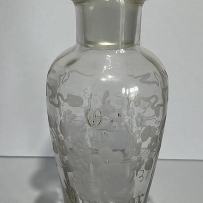 Antique Steuben Verre De Soie Oil/Vinegar Bottle 8" Tall w/Glass Stopper as Pictured. (No Damage but May Need Cleaning).