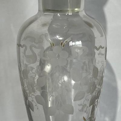 Antique Steuben Verre De Soie Oil/Vinegar Bottle 8" Tall w/Glass Stopper as Pictured. (No Damage but May Need Cleaning).