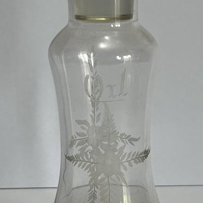 Antique Hawkes/Steuben Verre De Soie Oil/Vinegar Bottle 7-3/4" Tall w/Glass Stopper as Pictured. (No Damage but May Need Cleaning).