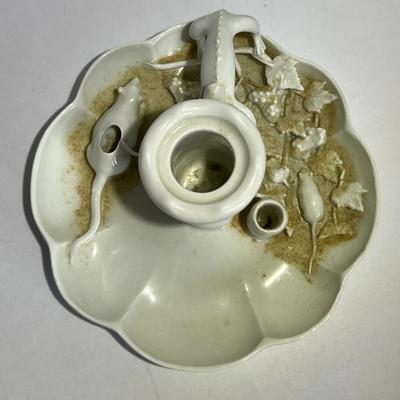 Antique MEISSEN Kings Period 1763-1774 Dragon & Rodents Candle Holder as Pictured. (1-Leaf has a Tip Brake and Needs a Good Cleaning).