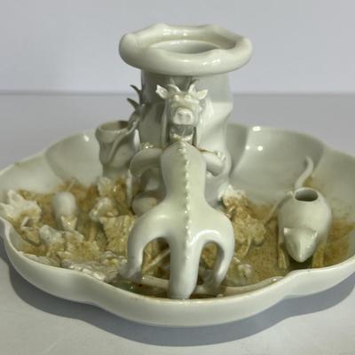 Antique MEISSEN Kings Period 1763-1774 Dragon & Rodents Candle Holder as Pictured. (1-Leaf has a Tip Brake and Needs a Good Cleaning).