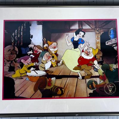 Walt Disney Commemorative Lithograph Snow White and 7 Dwarfs 