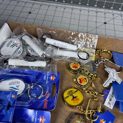 Tray of Olympic Key Chains All Utah 2002 