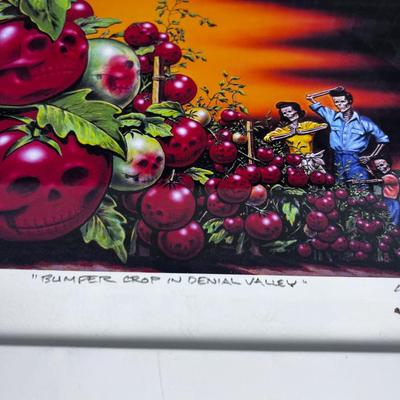 Framed Print, Artist Signed, "Bumper Crop in Denial Valley" 