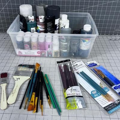 Acrylic Paints and Brushes 