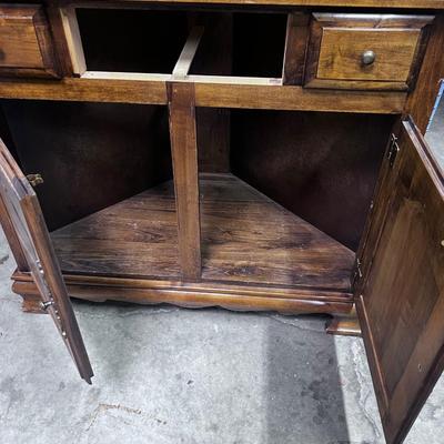 Walnut Colonial Style Corner Cupboard  