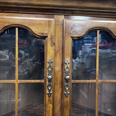 Walnut Colonial Style Corner Cupboard  