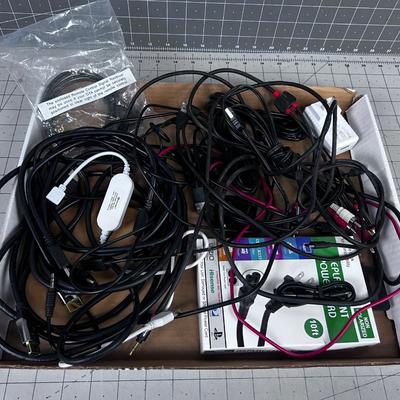 Cables: HDMI, USB, Audio, Charging, etc.