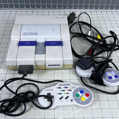 Super Nintendo with Controllers and Power Cord