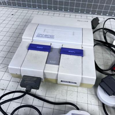 Super Nintendo with Controllers and Power Cord