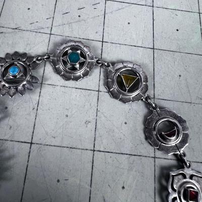 Chakra Stone Silver Bracelet