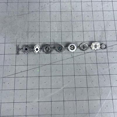 Chakra Stone Silver Bracelet