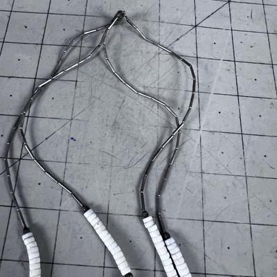 Liquid Silver Rose Silver Beads, Pukka Shell Necklace. 