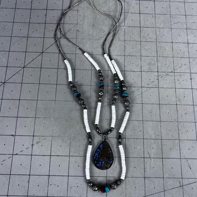 Liquid Silver Rose Silver Beads, Pukka Shell Necklace. 