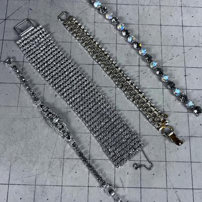 4 Rhinestone Bracelets 