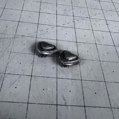 925 Clip on Heart Earrings 