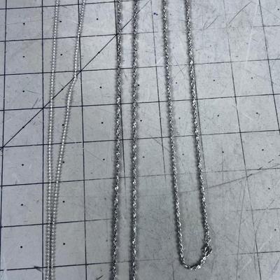 (3) 925 Silver Necklaces 