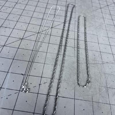 (3) 925 Silver Necklaces 