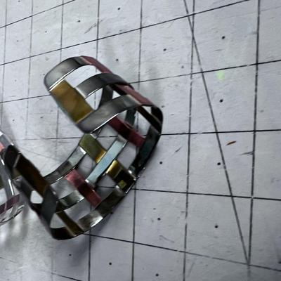 2 Matching Silver and Copper Bracelets 