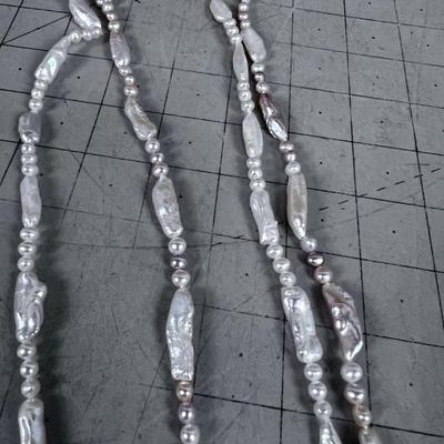 2 Fresh Water Pearl Strands White with a ting of Pink 