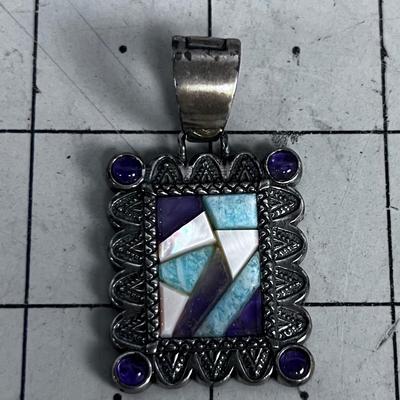 925 Silver Pendant with Mother of Pearl In-Lay