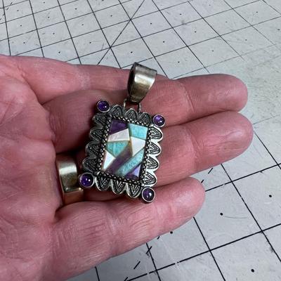 925 Silver Pendant with Mother of Pearl In-Lay
