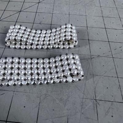 Interesting! Silver Bead and Pearl Bracelets 