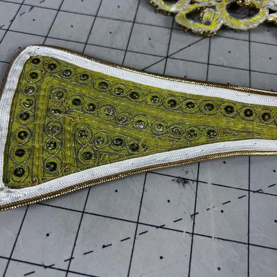 (2) Beaded Gold Tone Collars VINTAGE