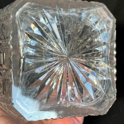 Matched pressed glass decanters
