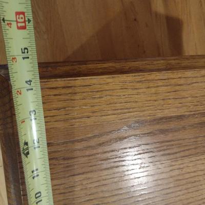 Wood Finish Side Table with Magazine Rack Feature