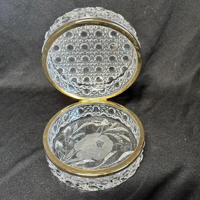 Pressed glass jewelry box