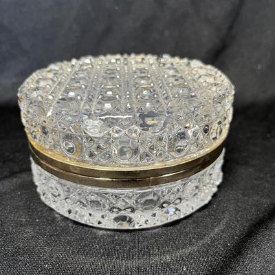 Pressed glass jewelry box