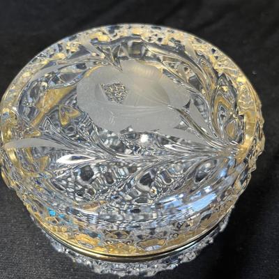 Pressed glass jewelry box