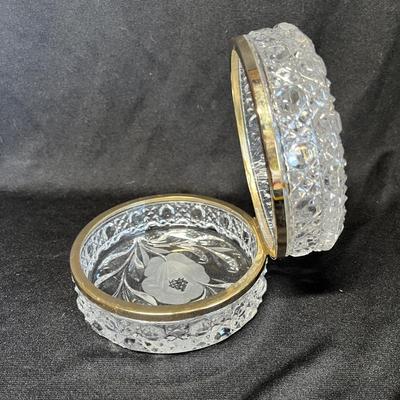 Pressed glass jewelry box