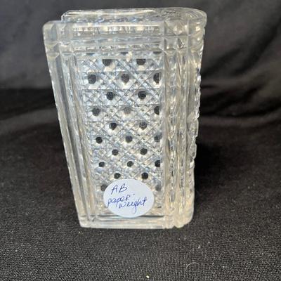 Cut glass book paper weight