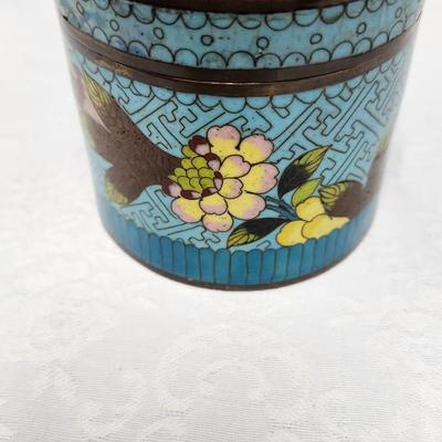 Vintage Cloisonne Enamel Covered Jar