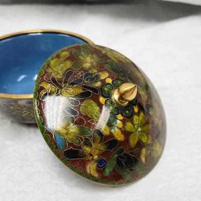 Antique Cloisonne Lidded Bowl