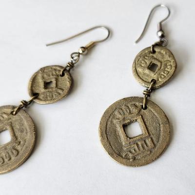 Old Chinese Coin Earrings