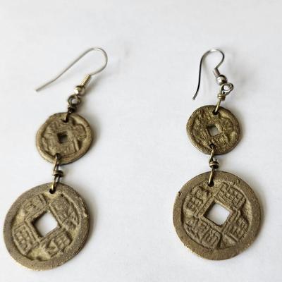 Old Chinese Coin Earrings