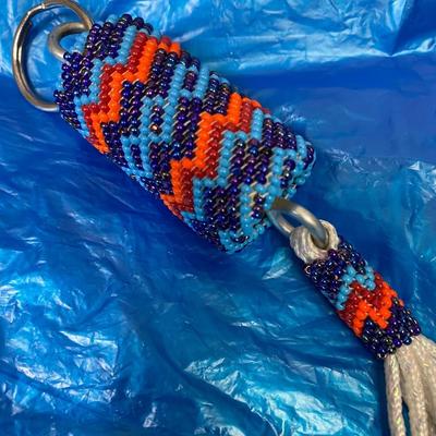 Blue beaded Keychain with tassel