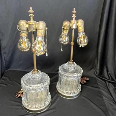 Antique Crystal humidor lamps